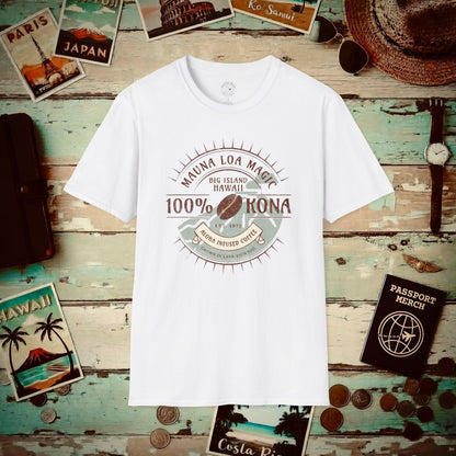 Mauna Loa Magic Kona Coffee Hawaii T-Shirt White / S