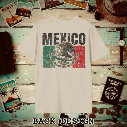 Mexico Vintage Flag Back Print T-Shirt Sand / S