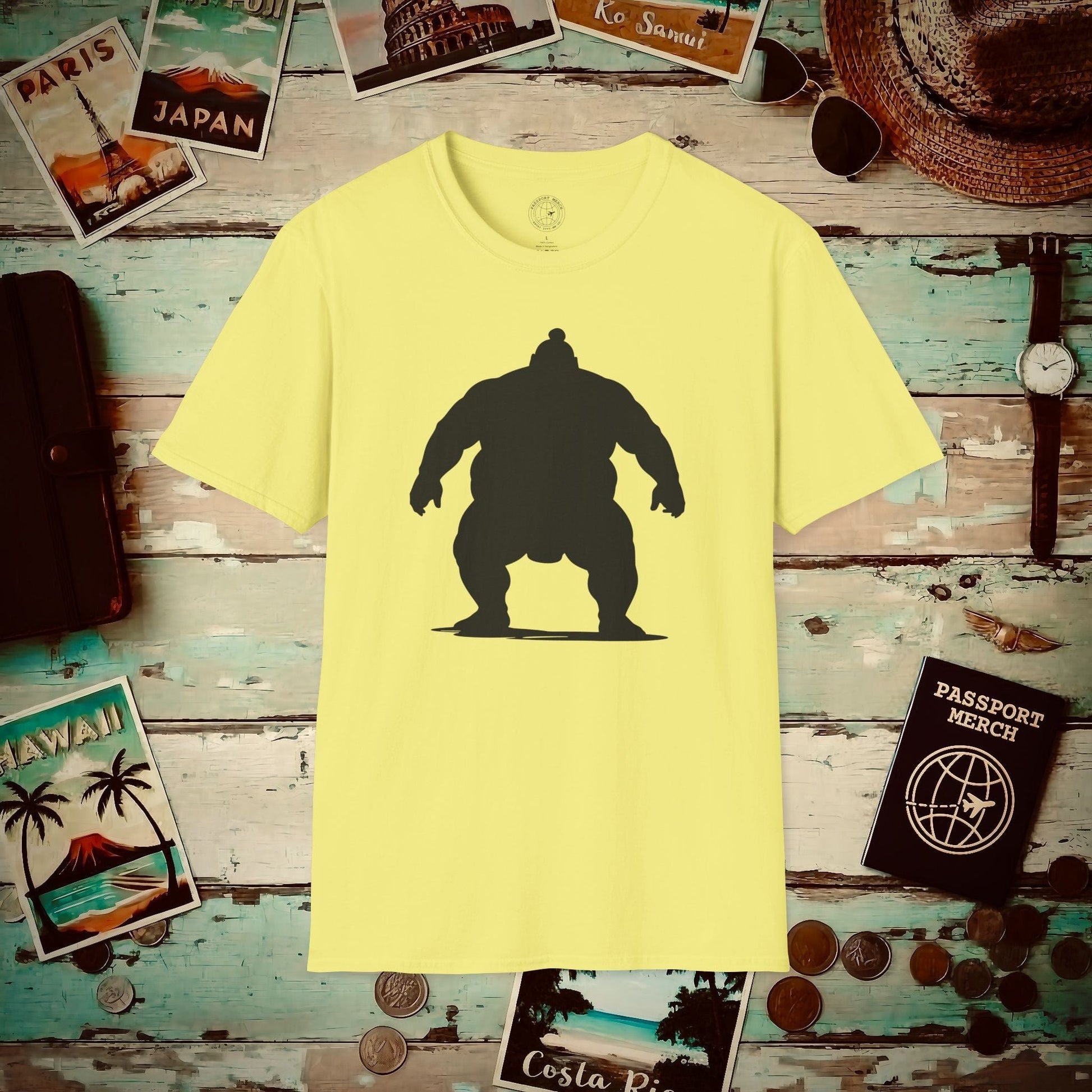 Minimalist Sumo Silhouette, Japan T-Shirt Cornsilk / S