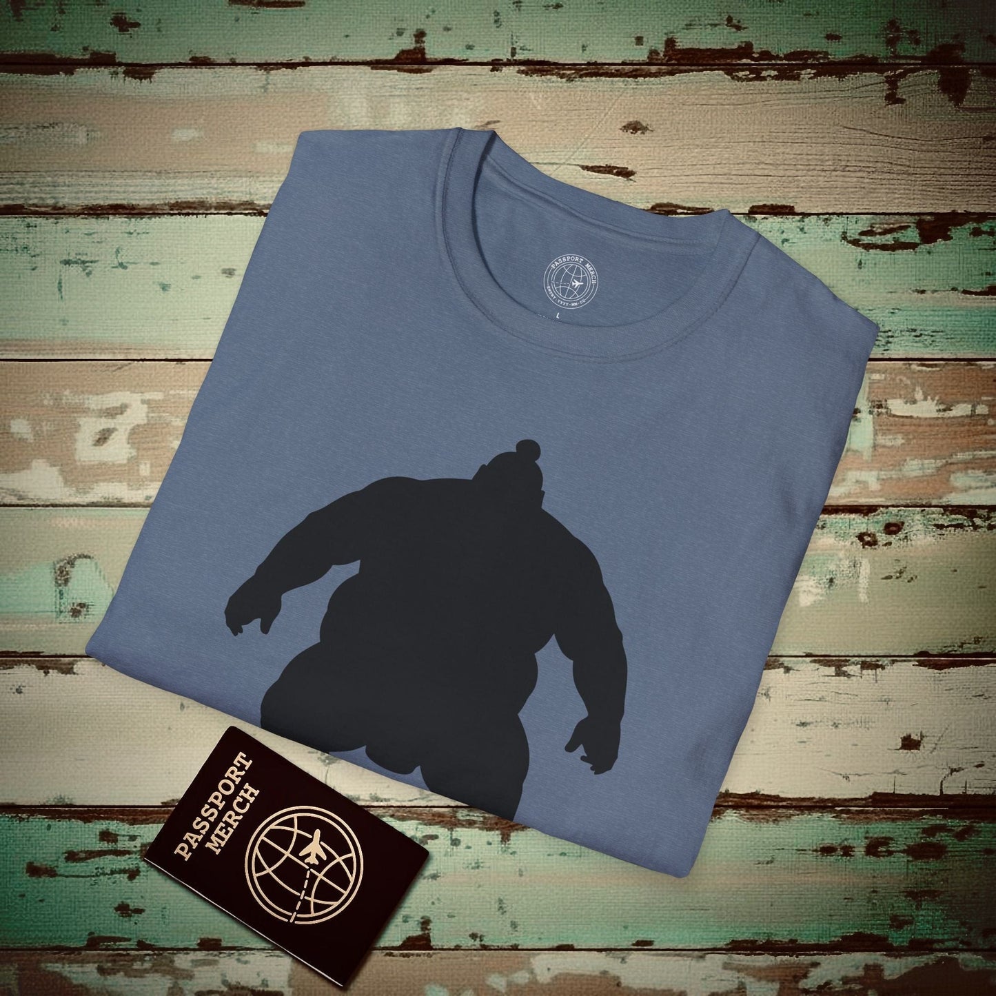Minimalist Sumo Silhouette, Japan T-Shirt Heather Indigo / S