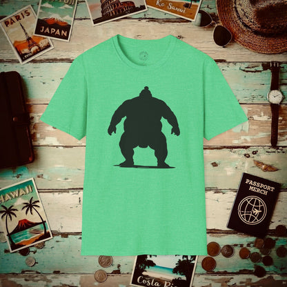Minimalist Sumo Silhouette, Japan T-Shirt Heather Irish Green / S