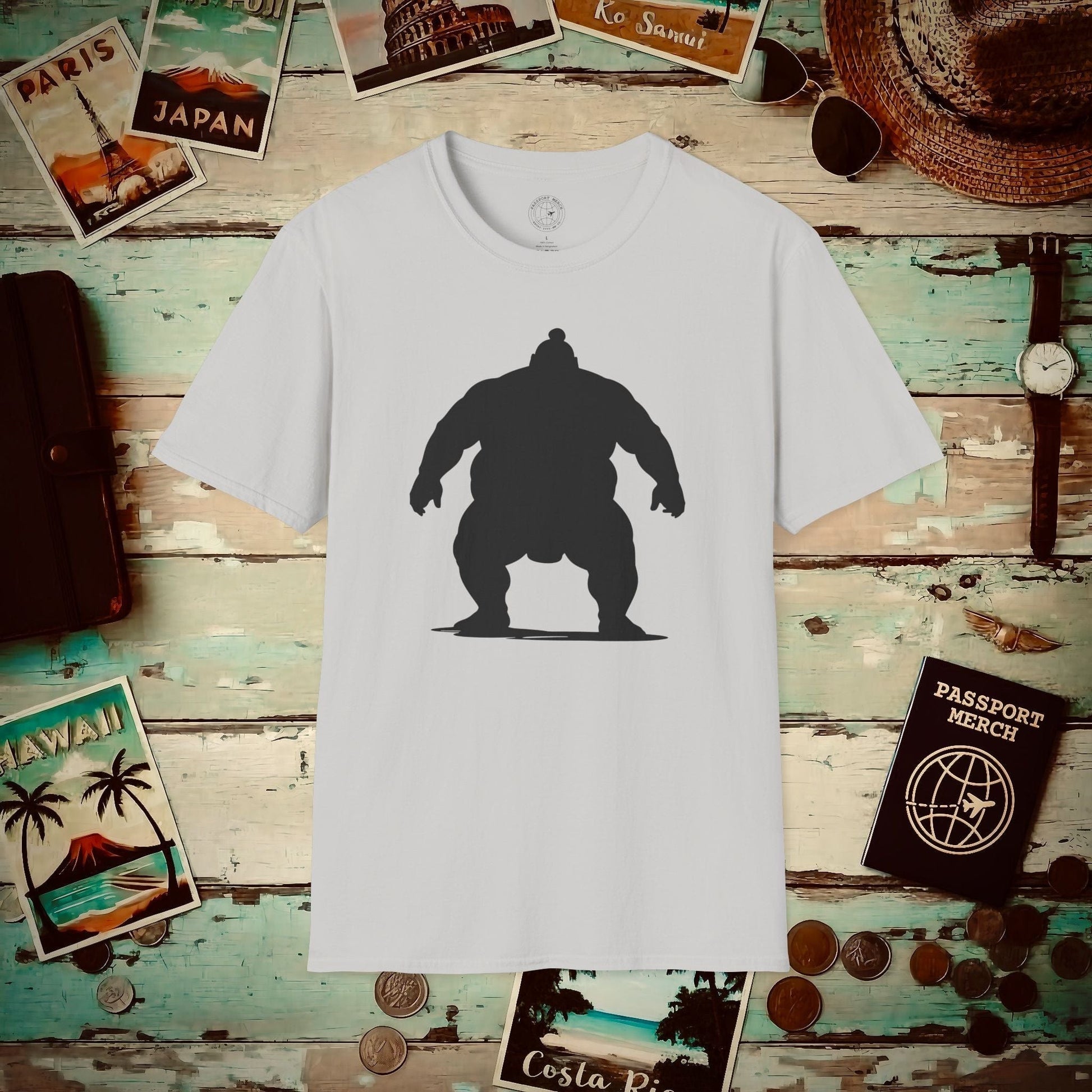 Minimalist Sumo Silhouette, Japan T-Shirt Ice Grey / S