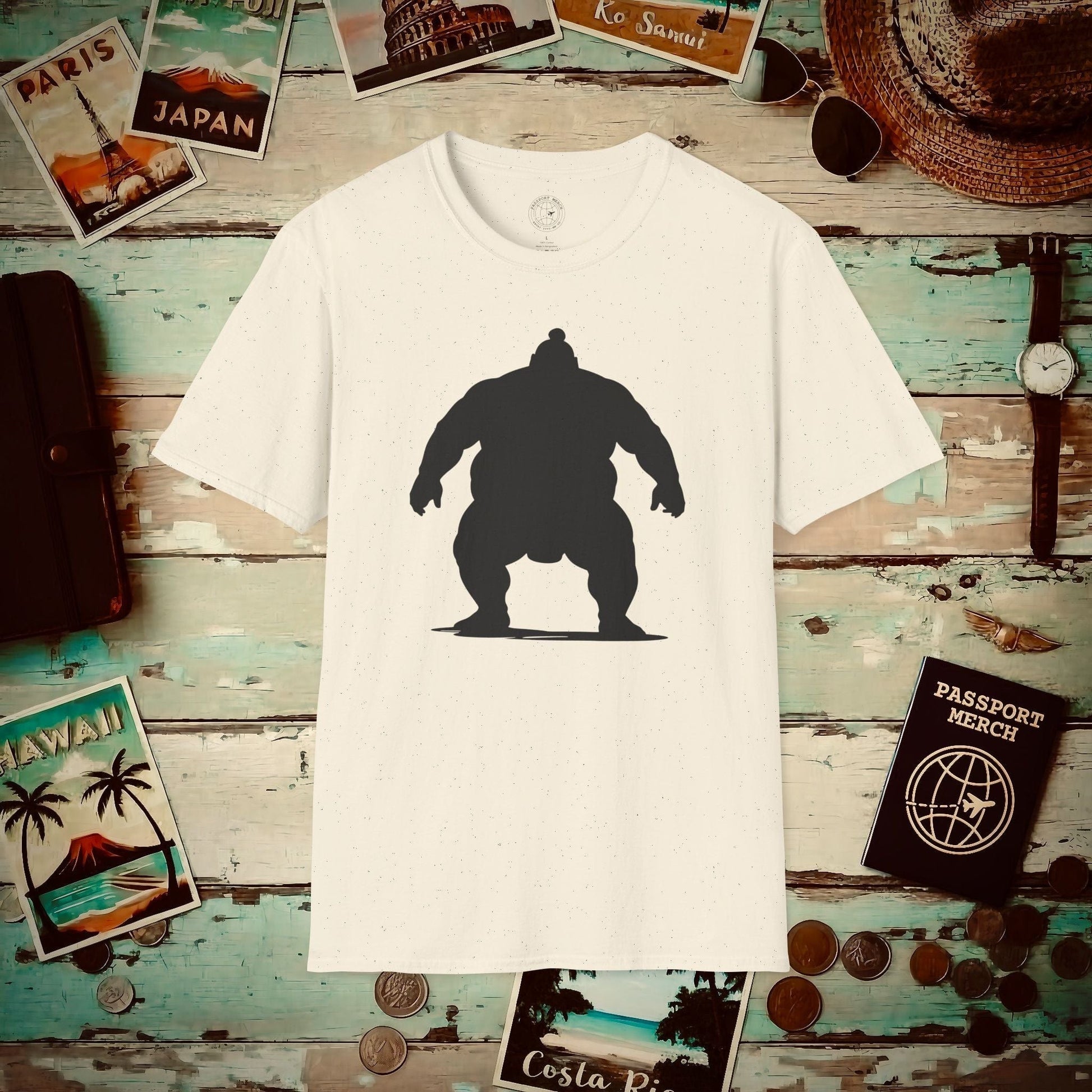 Minimalist Sumo Silhouette, Japan T-Shirt Natural / S