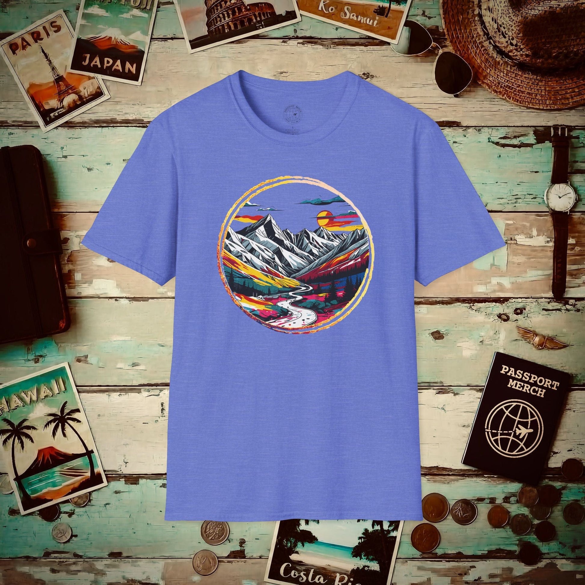 Modern Alpine Wanderlust, Colorado T-Shirt Heather Royal / S