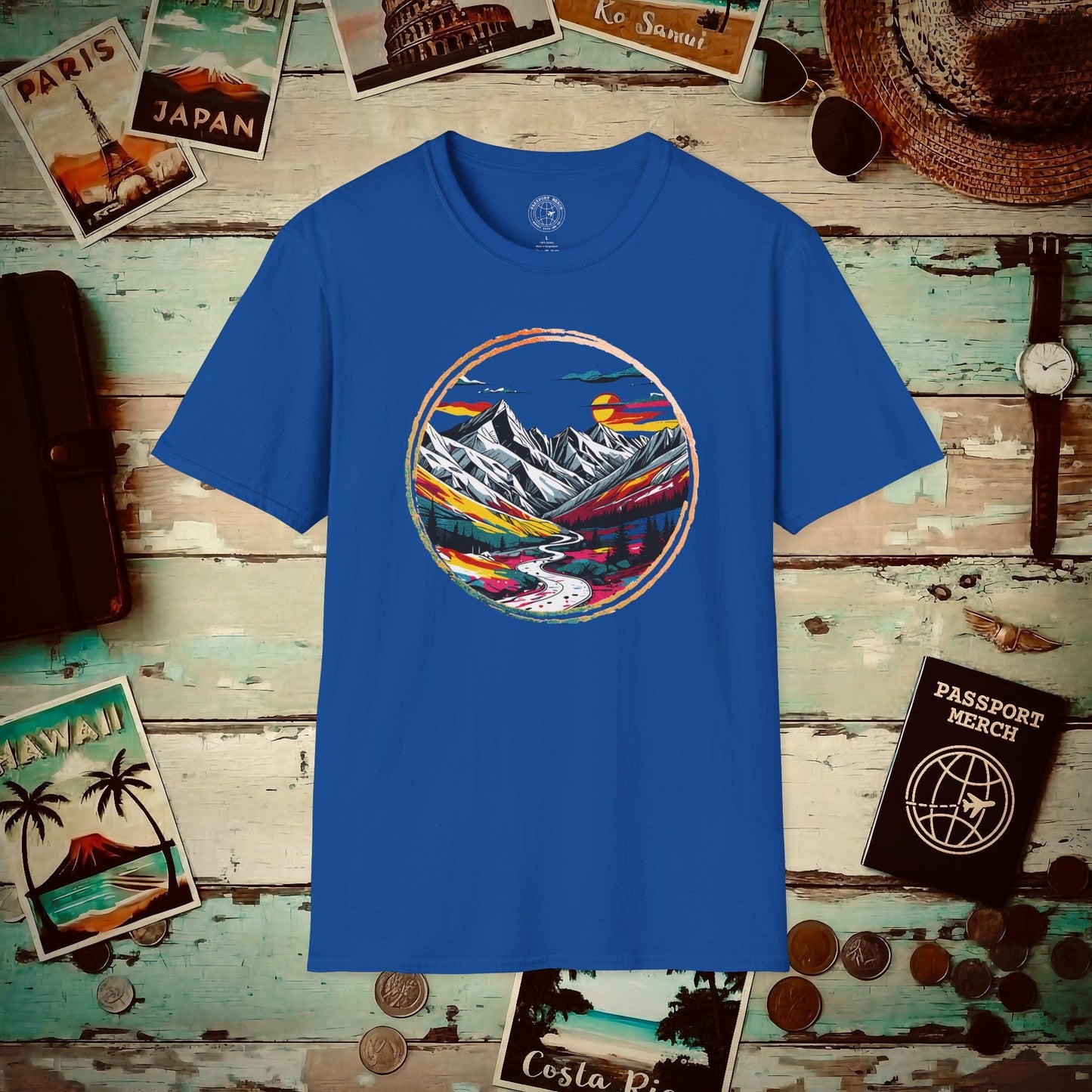 Modern Alpine Wanderlust, Colorado T-Shirt Royal / S