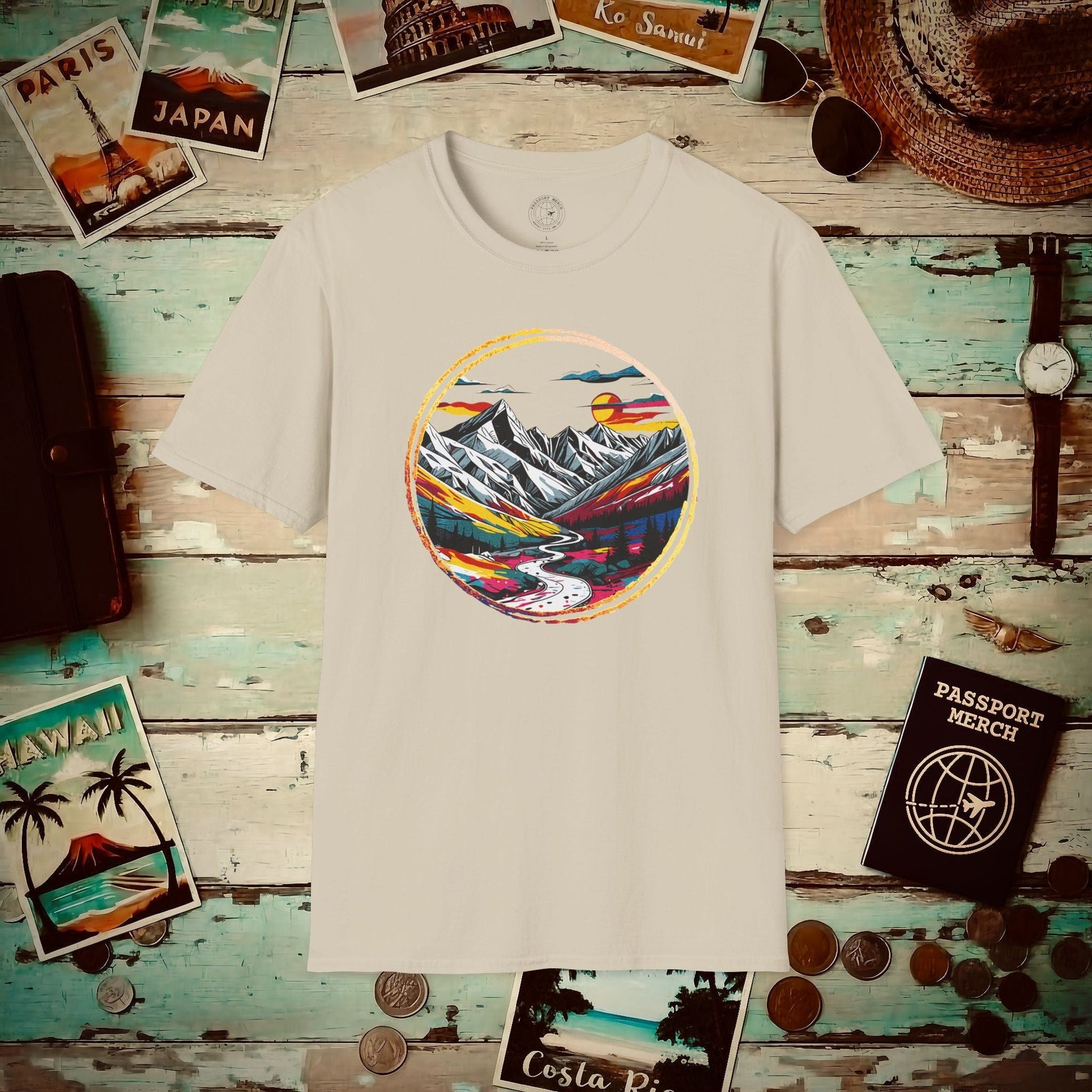 Modern Alpine Wanderlust, Colorado T-Shirt Sand / S