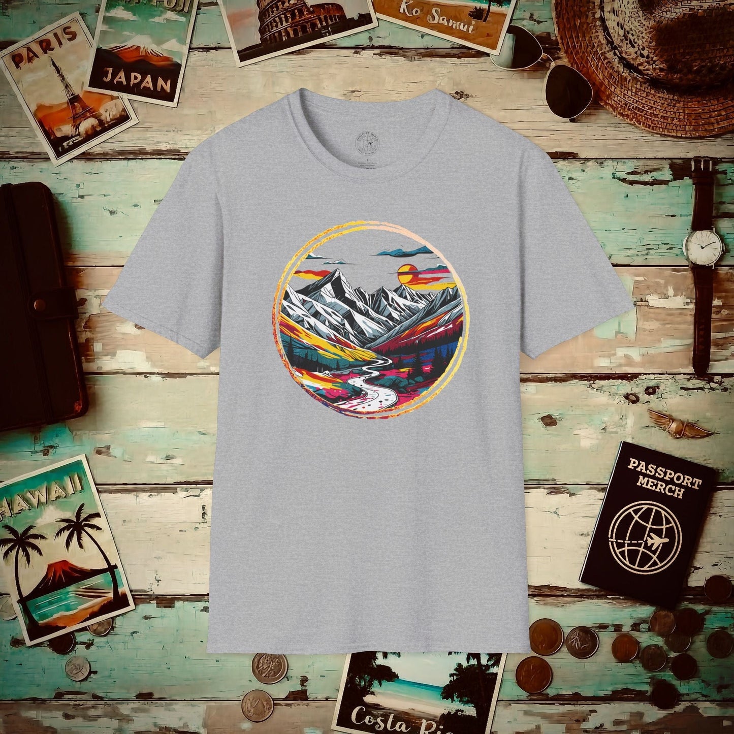 Modern Alpine Wanderlust, Colorado T-Shirt Sport Grey / S