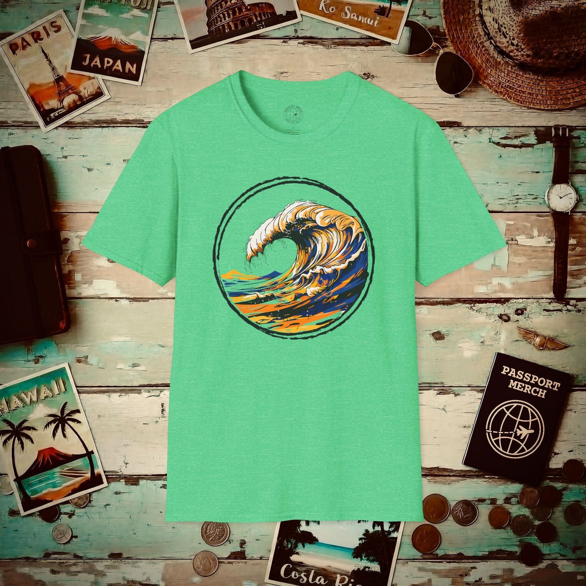 Modern Wave T-Shirt Heather Irish Green / S