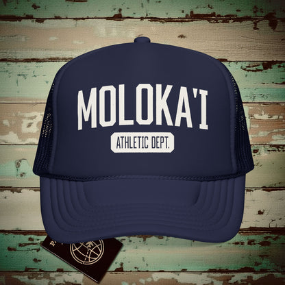 Molokai Athletic Dept. Hawaii Trucker Hat Dark Navy / One size