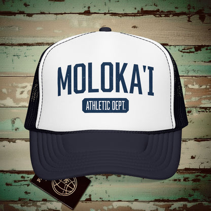 Molokai Athletic Dept. Hawaii Trucker Hat Navy / White / Navy / One size