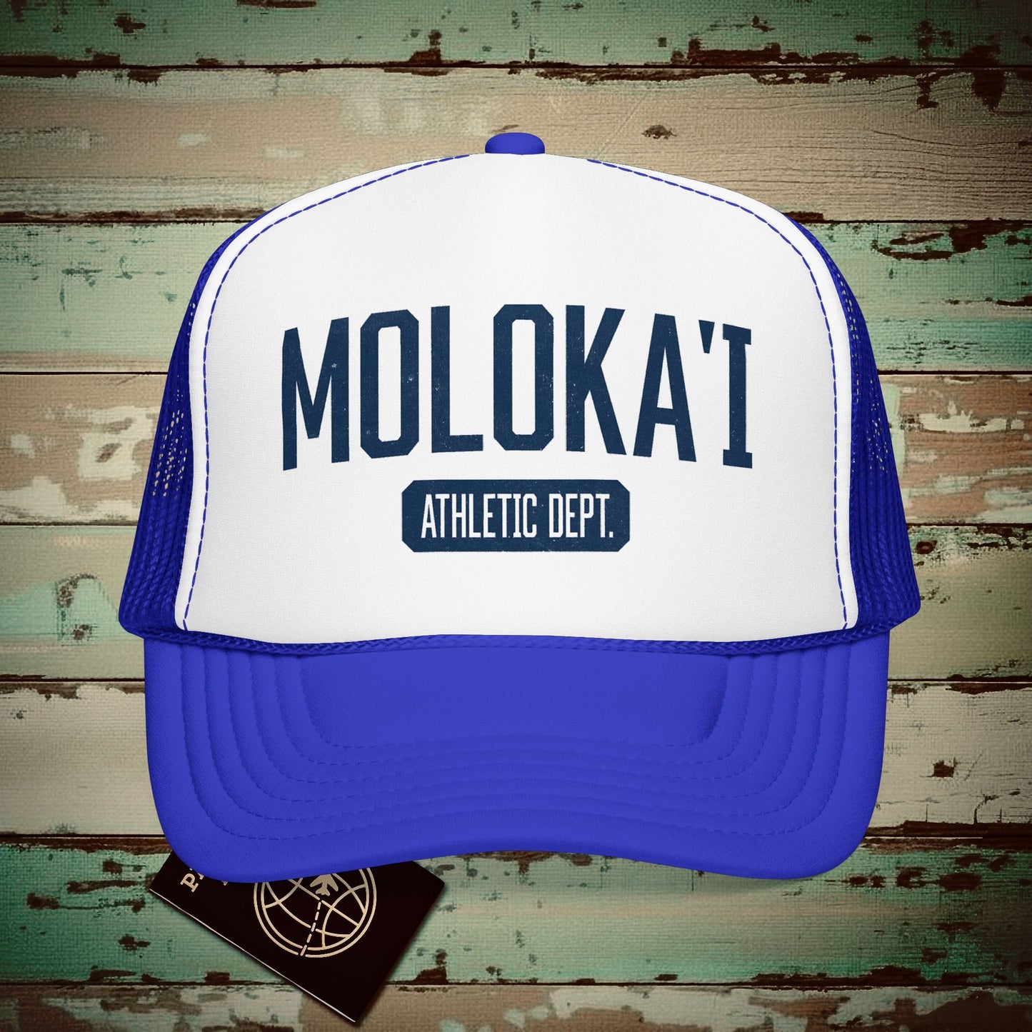 Molokai Athletic Dept. Hawaii Trucker Hat Royal / White / Royal / One size