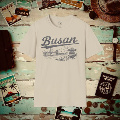 Monochrome Dreams of Busan Korea T-Shirt Sand / S