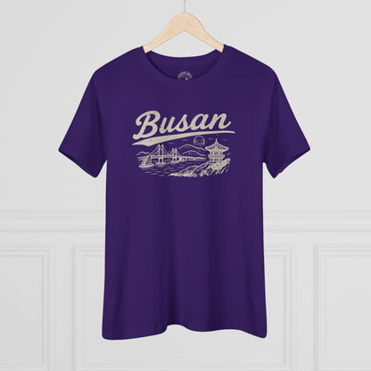 Monochrome Dreams of Busan Korea, Womens Fit T-Shirt Team Purple / S