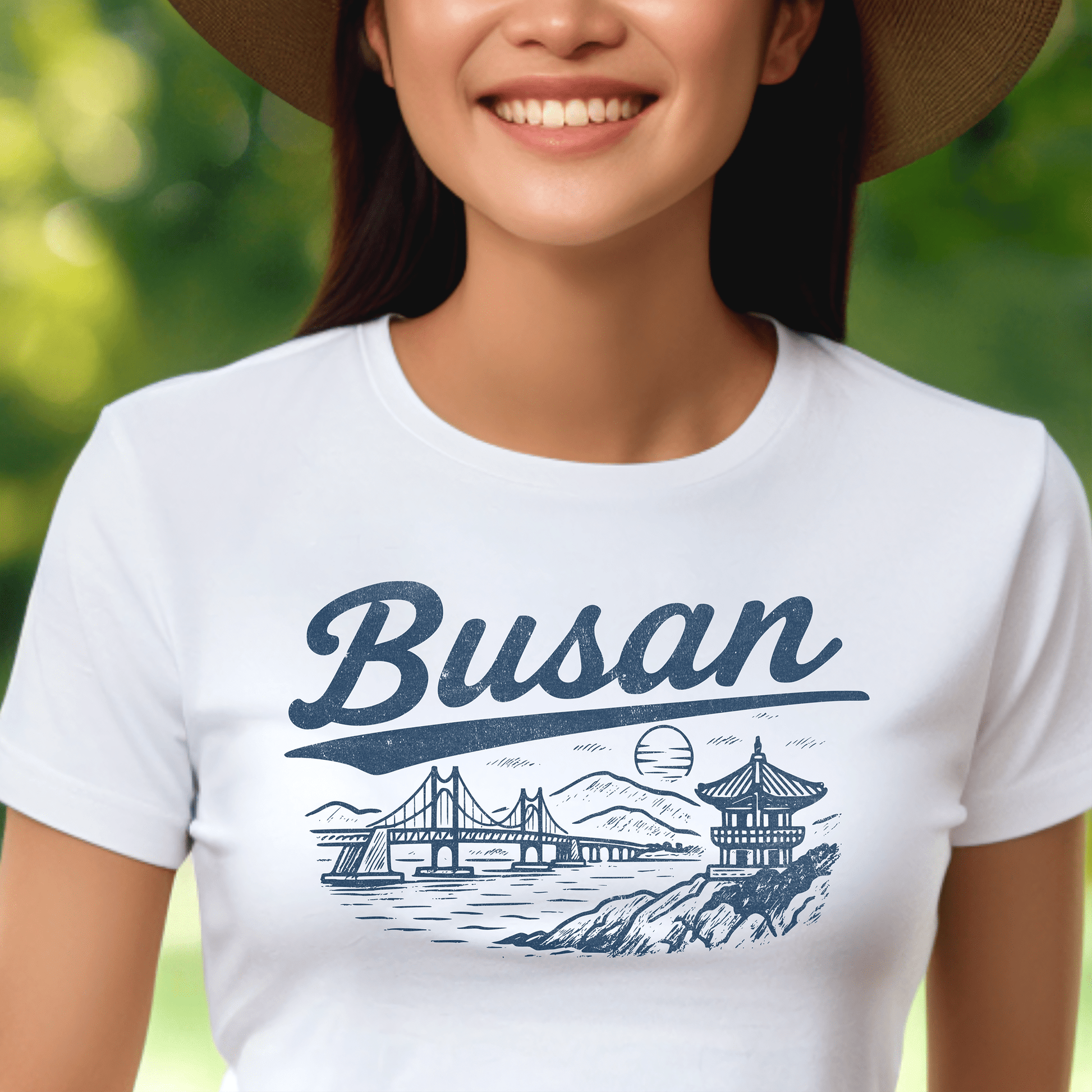 Monochrome Dreams of Busan Korea, Womens Fit T-Shirt White / S