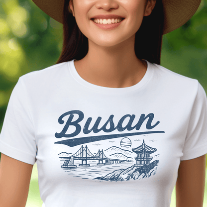 Monochrome Dreams of Busan Korea, Womens Fit T-Shirt White / S