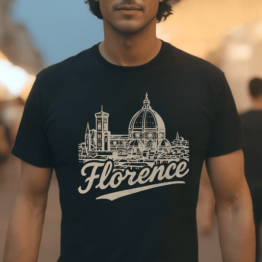 Monochrome Dreams of Florence, Italy T-Shirt Black / S