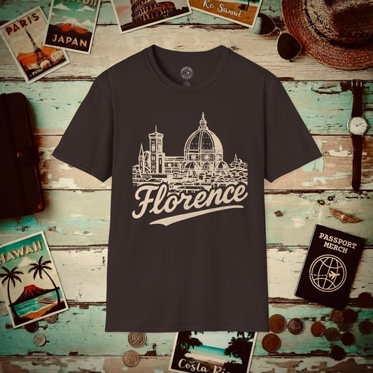 Monochrome Dreams of Florence, Italy T-Shirt Dark Chocolate / S