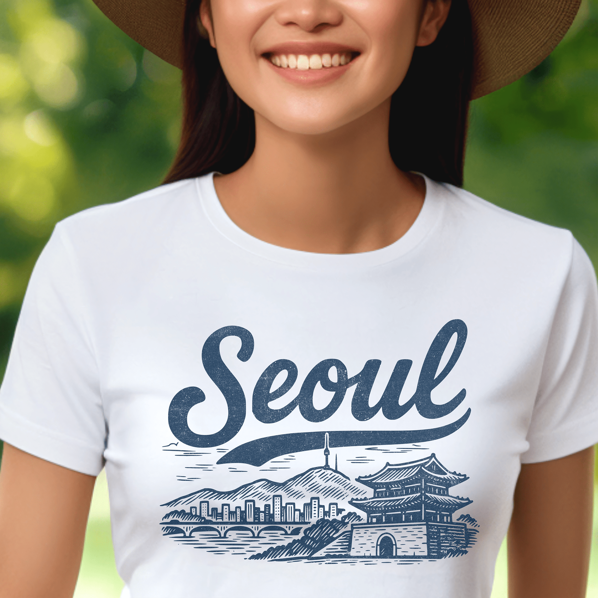 Monochrome Dreams of Seoul Korea, Womens Fit T-Shirt White / S