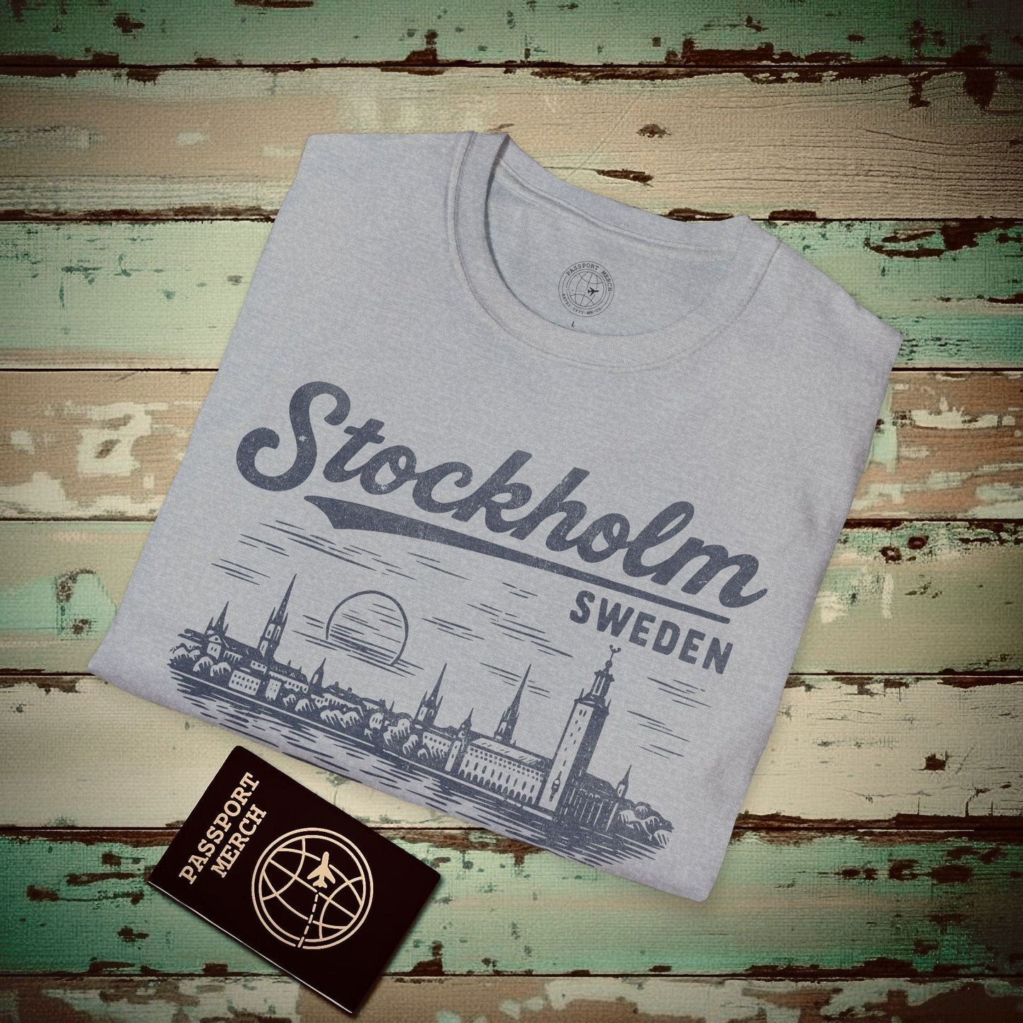 Monochrome Dreams of Stockholm, Sweden T-Shirt Sport Grey / S