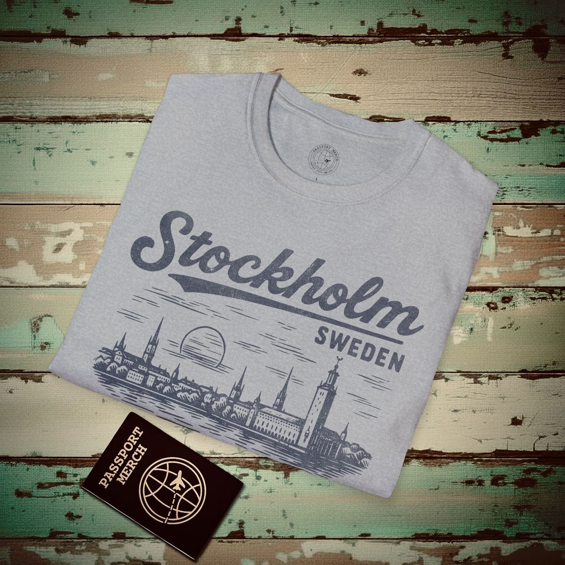 Monochrome Dreams of Stockholm, Sweden T-Shirt Sport Grey / S