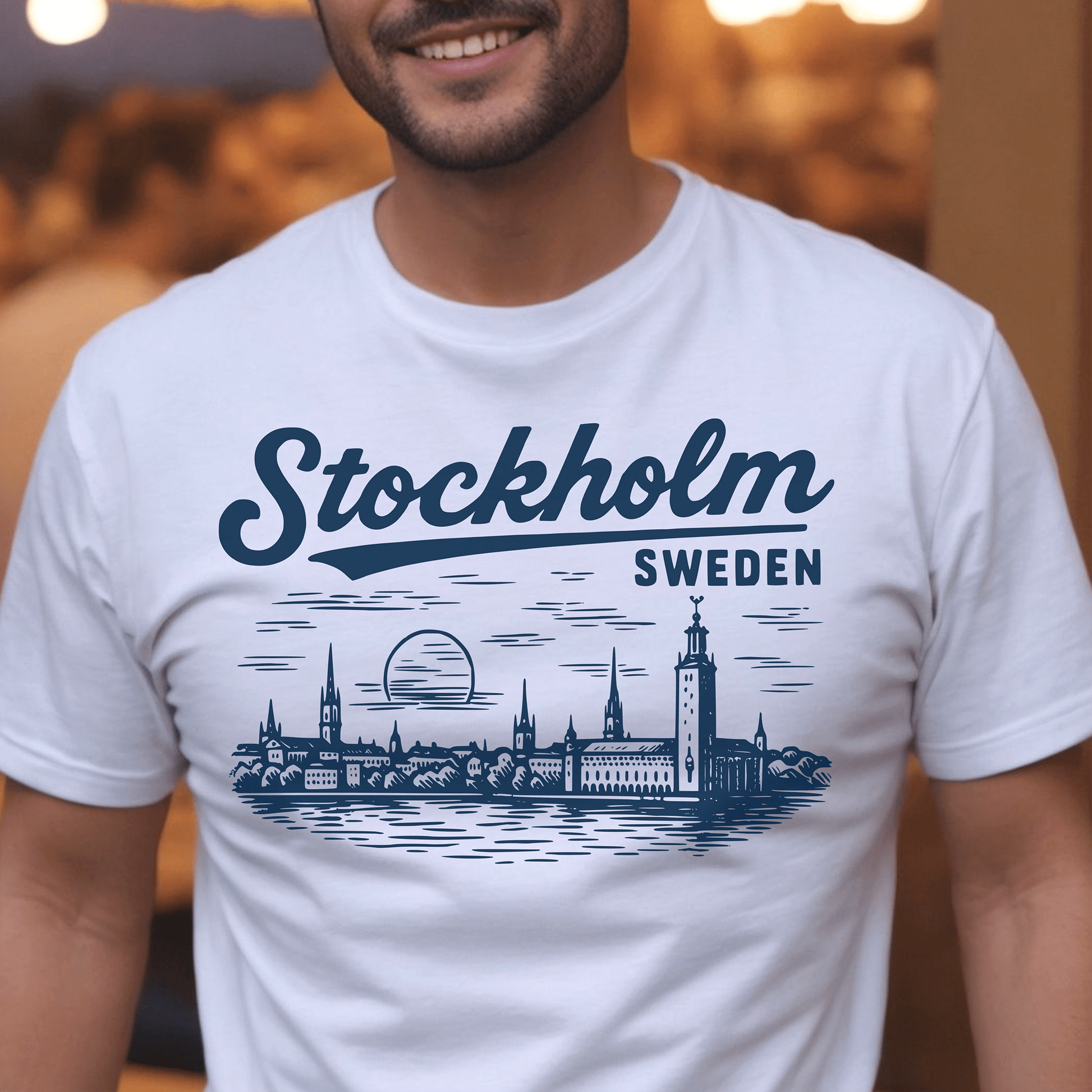 Monochrome Dreams of Stockholm, Sweden T-Shirt White / S
