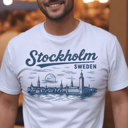 Monochrome Dreams of Stockholm, Sweden T-Shirt White / S