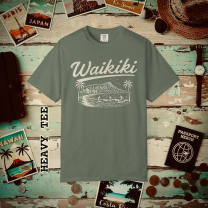 Monochrome Dreams of Waikiki, Hawaii Heavy Tee Moss / S