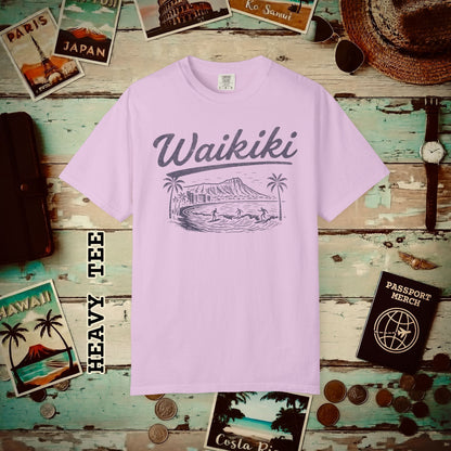 Monochrome Dreams of Waikiki, Hawaii Heavy Tee Orchid / S