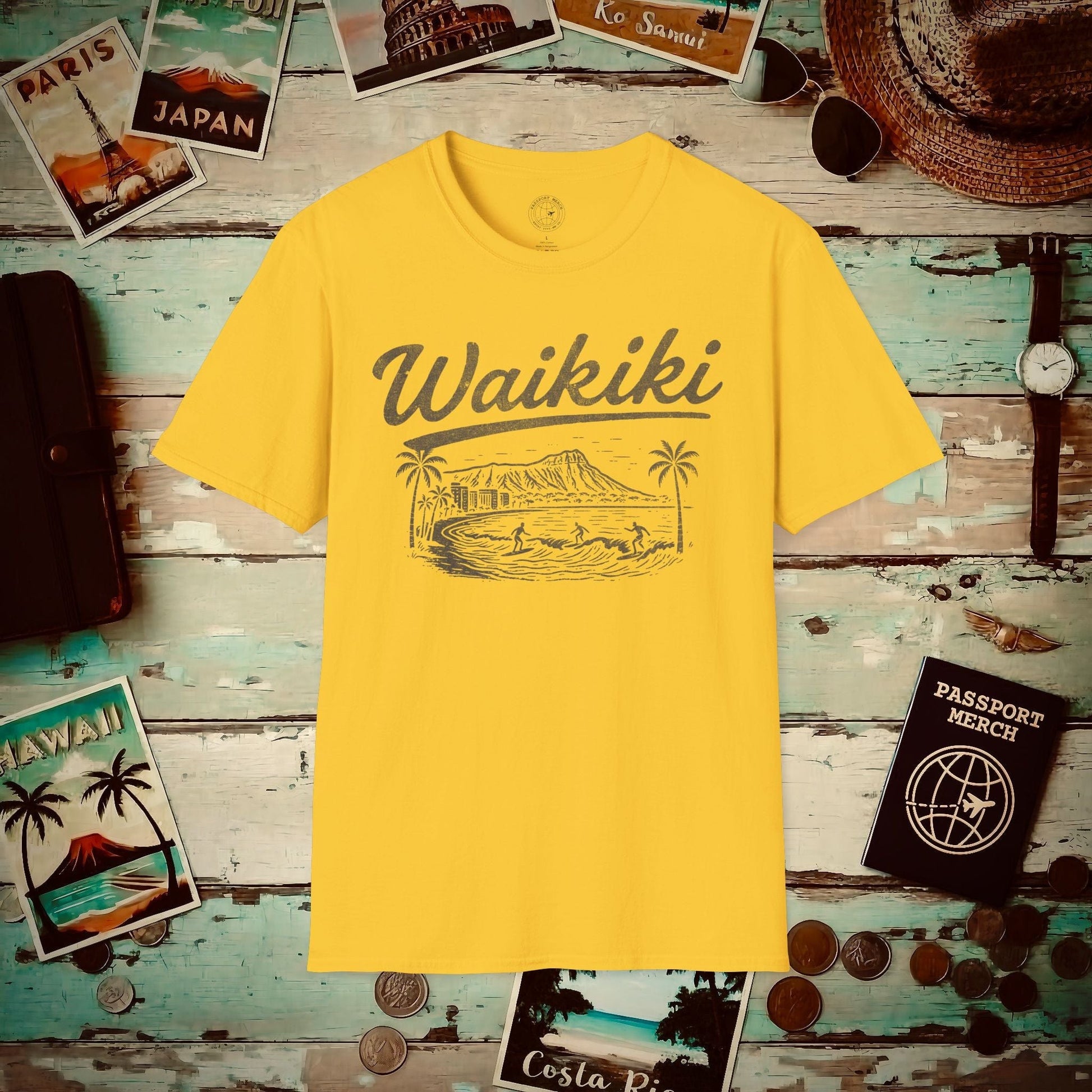 Monochrome Dreams of Waikiki, Hawaii T-Shirt Daisy / S