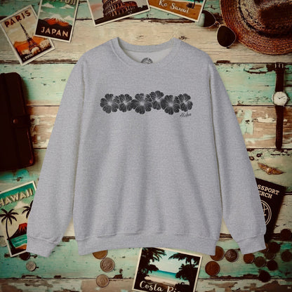 Monochrome Hibiscus, Hawaii Crewneck Sport Grey / S