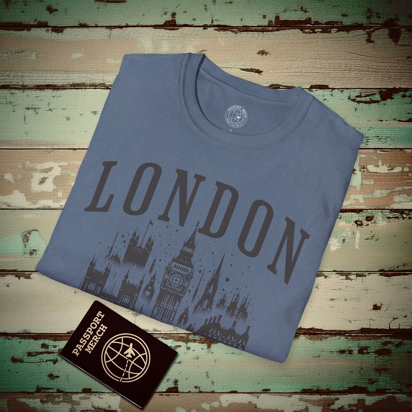Monochrome London, England T-Shirt Heather Indigo / S