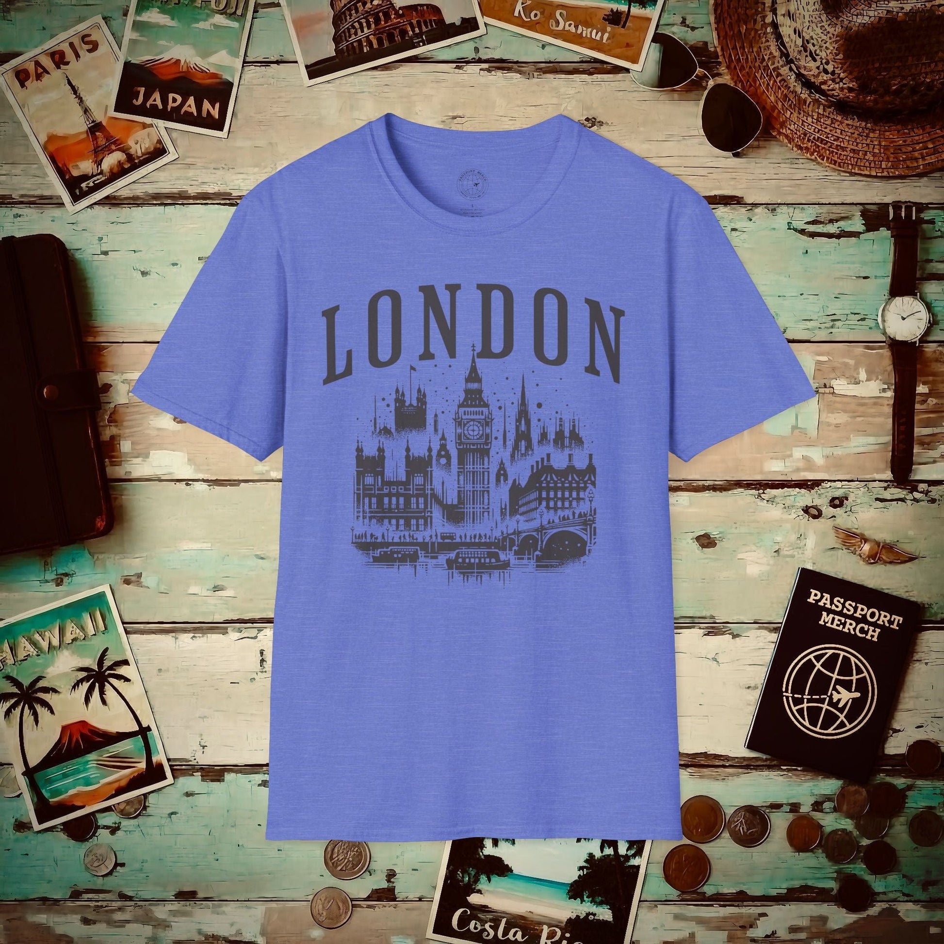 Monochrome London, England T-Shirt Heather Royal / S