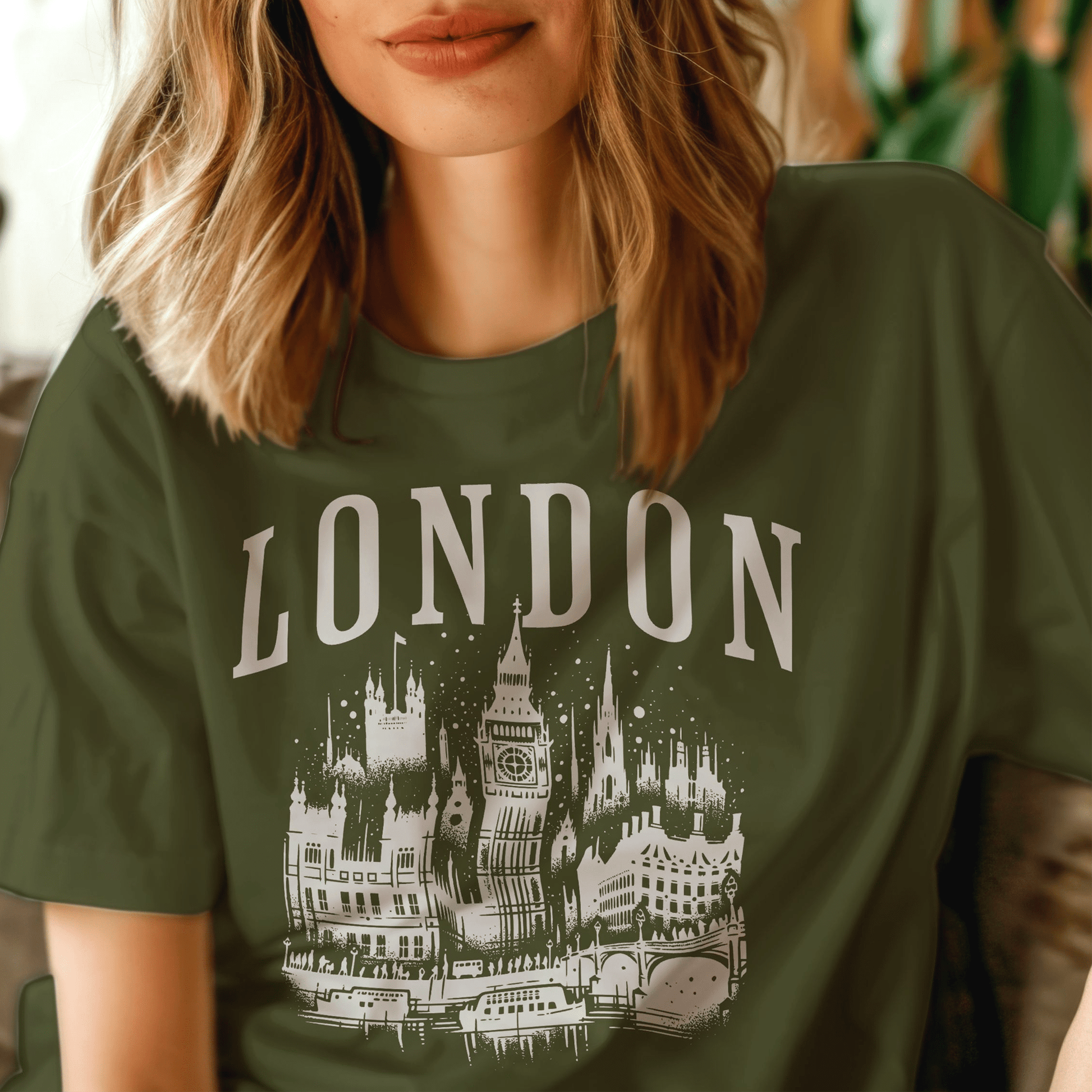 Monochrome London, England T-Shirt Military Green / S