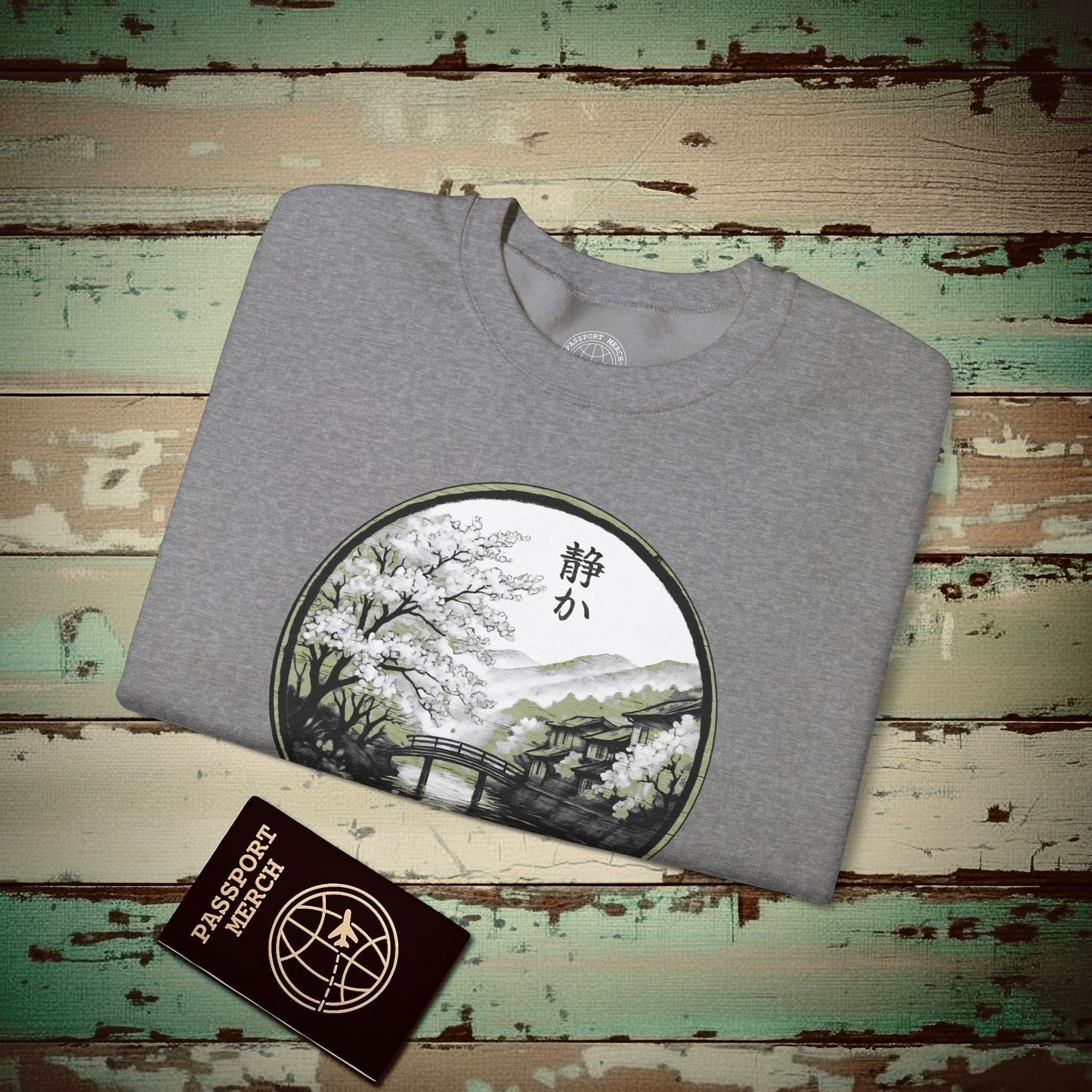 Monochrome Shizuka (Tranquil), Japan Crewneck Graphite Heather / S