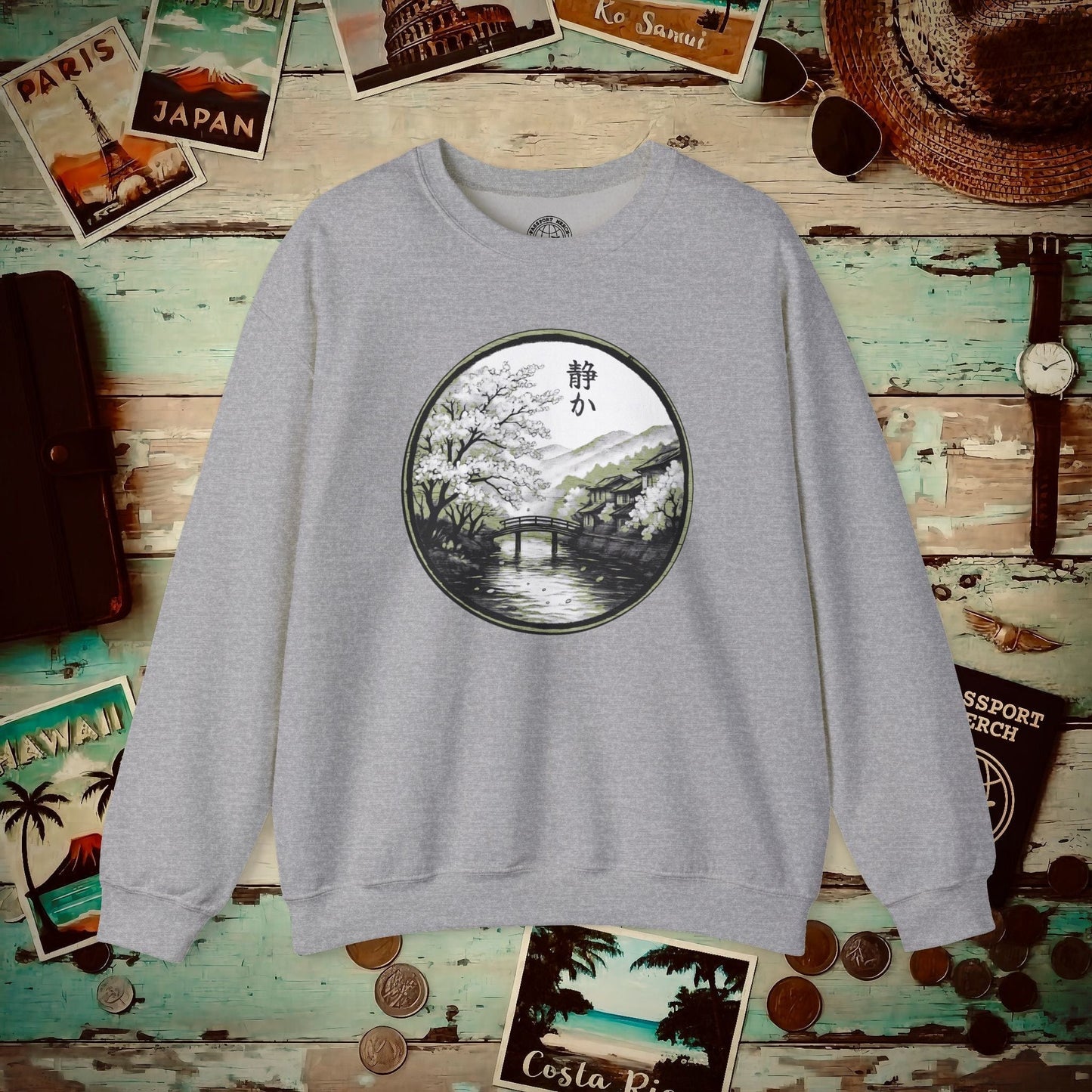 Monochrome Shizuka (Tranquil), Japan Crewneck Sport Grey / S