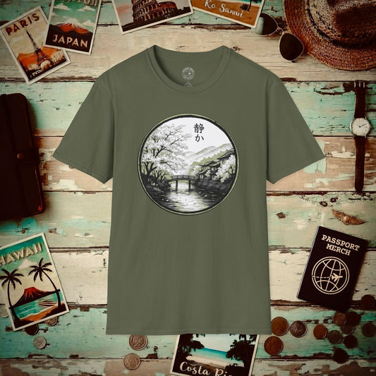 Monochrome Shizuka (Tranquil), Japan T-Shirt Military Green / S