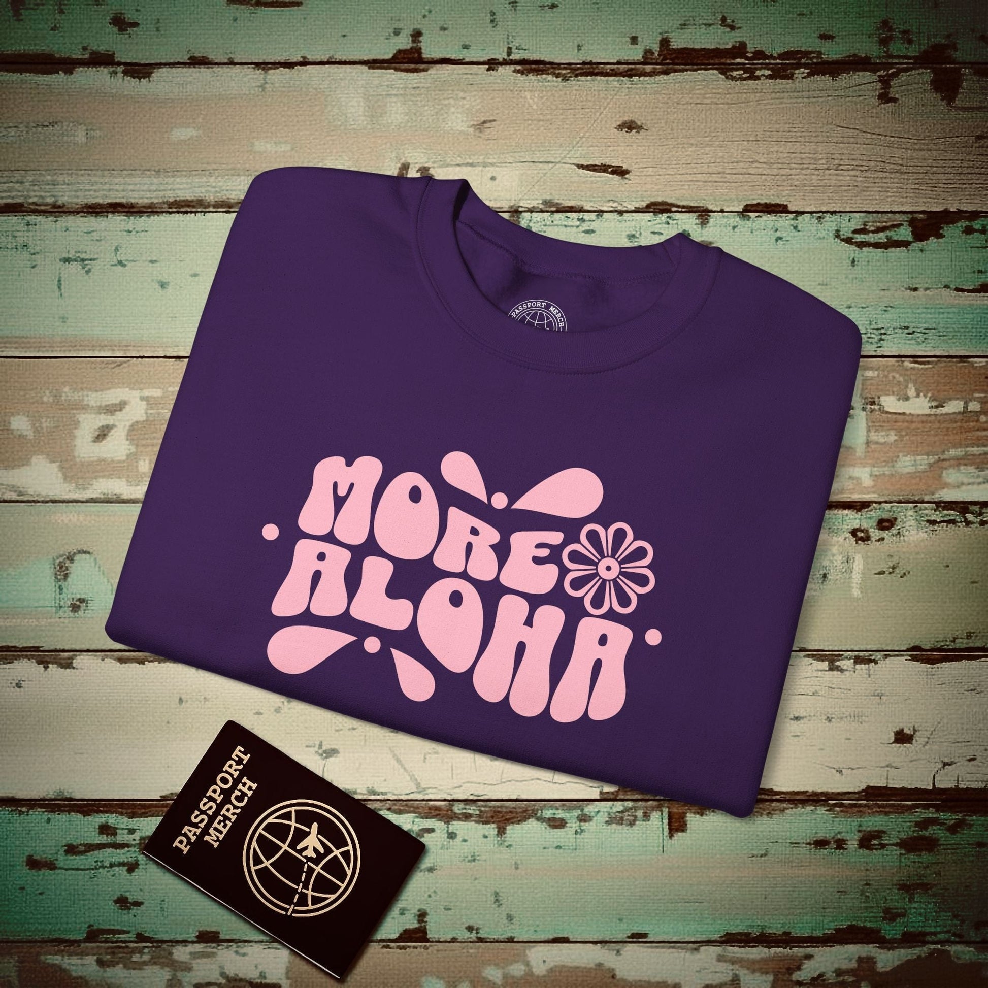 More Aloha, Hawaii Crewneck Purple / S