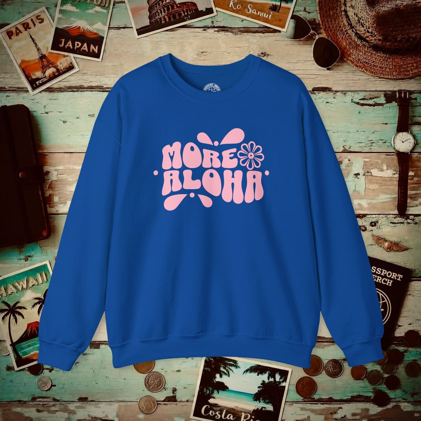 More Aloha, Hawaii Crewneck Royal / S