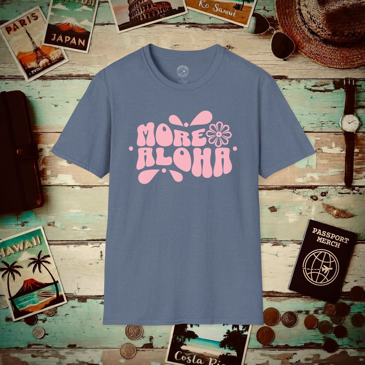 More Aloha, Hawaii T-Shirt Heather Indigo / S