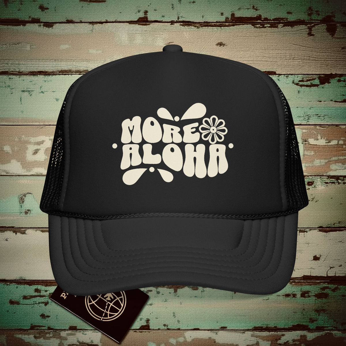 More Aloha, Hawaii Trucker Hat Black / One size