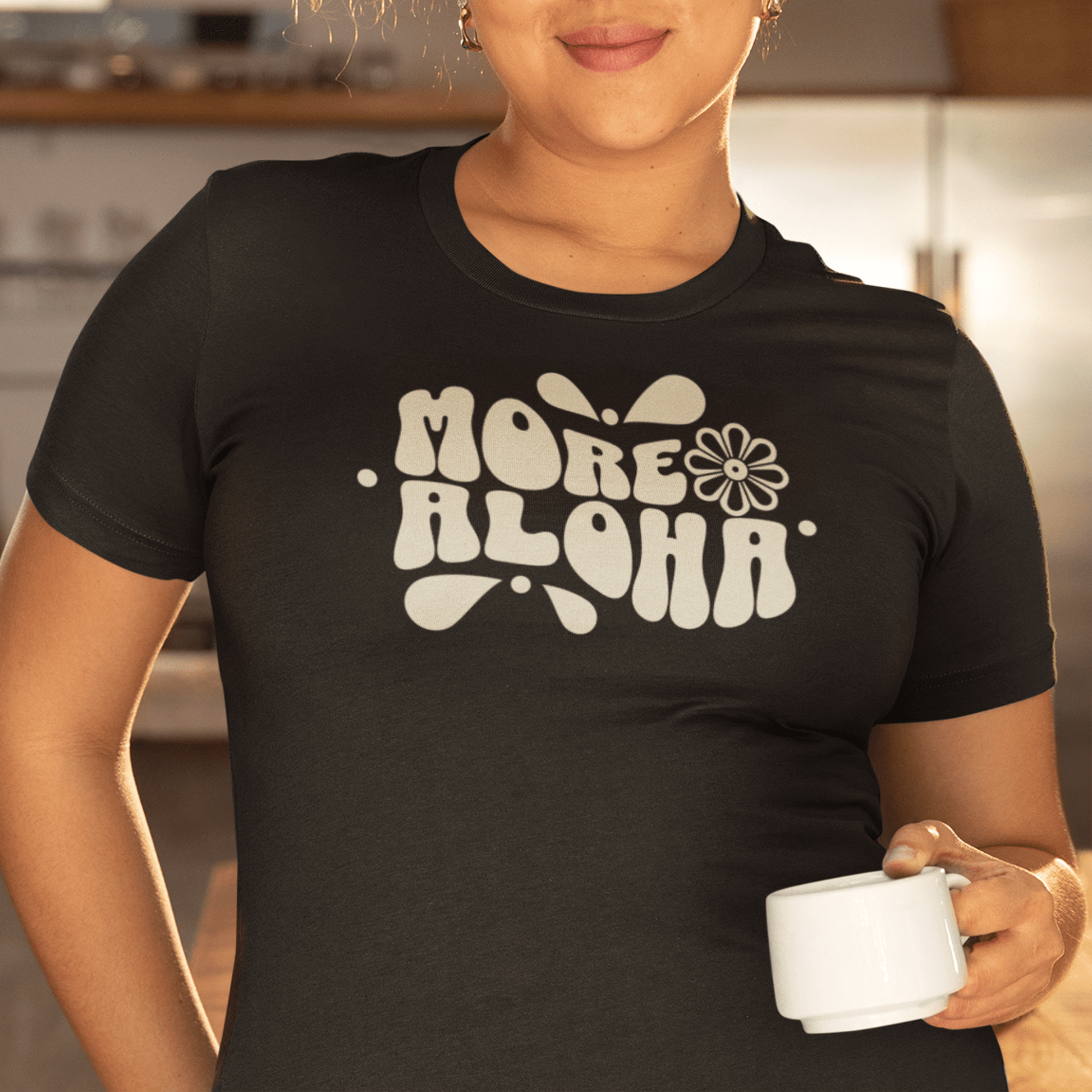More Aloha, Hawaii, Womens Fit T-Shirt Black / S