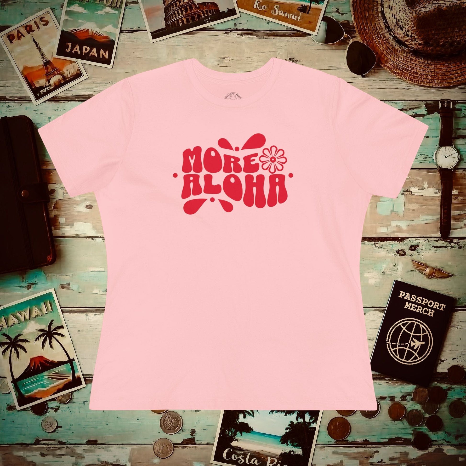 More Aloha, Hawaii, Womens Fit T-Shirt Pink / S
