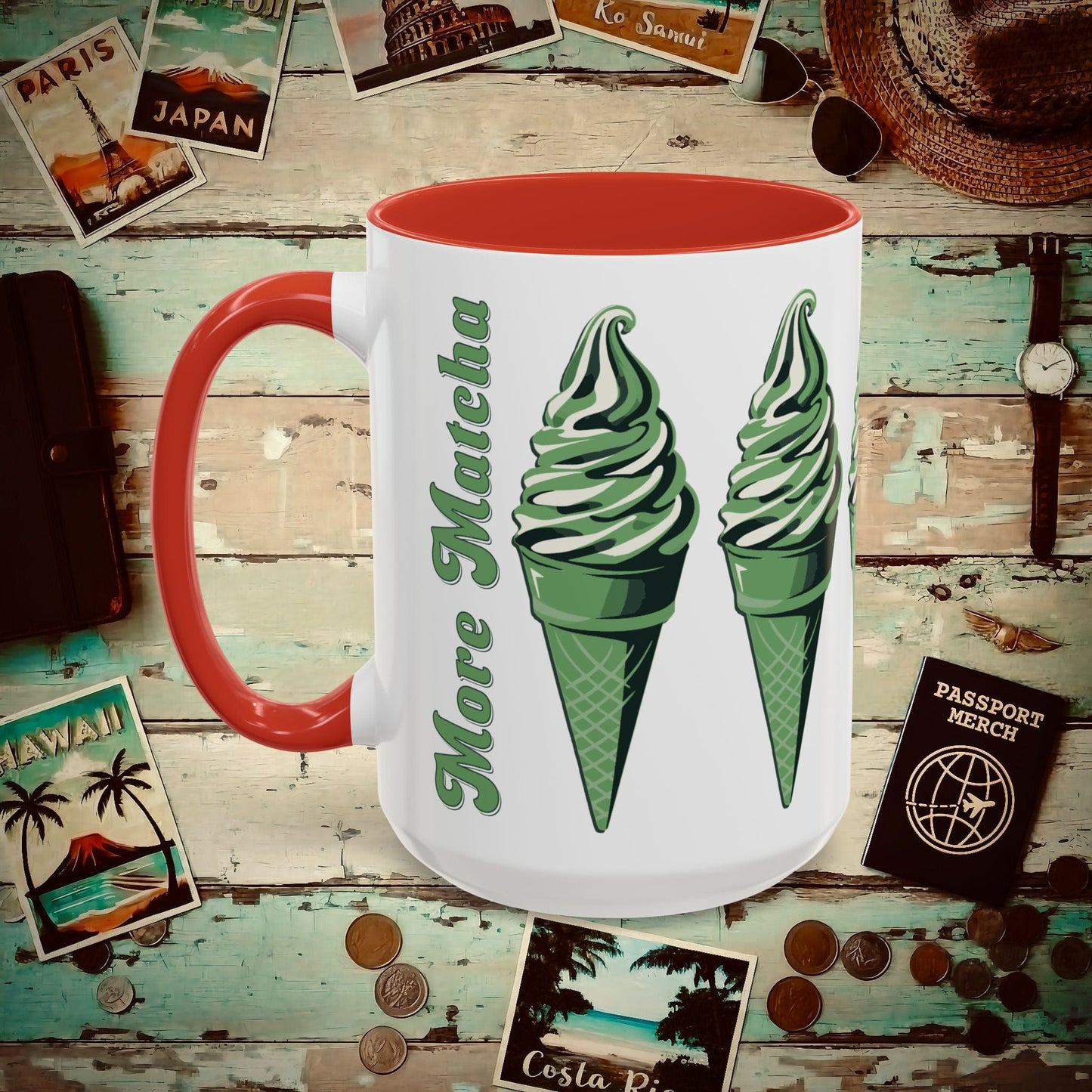 More Matcha Less Worry, Japan 15oz Mug Red / 15oz