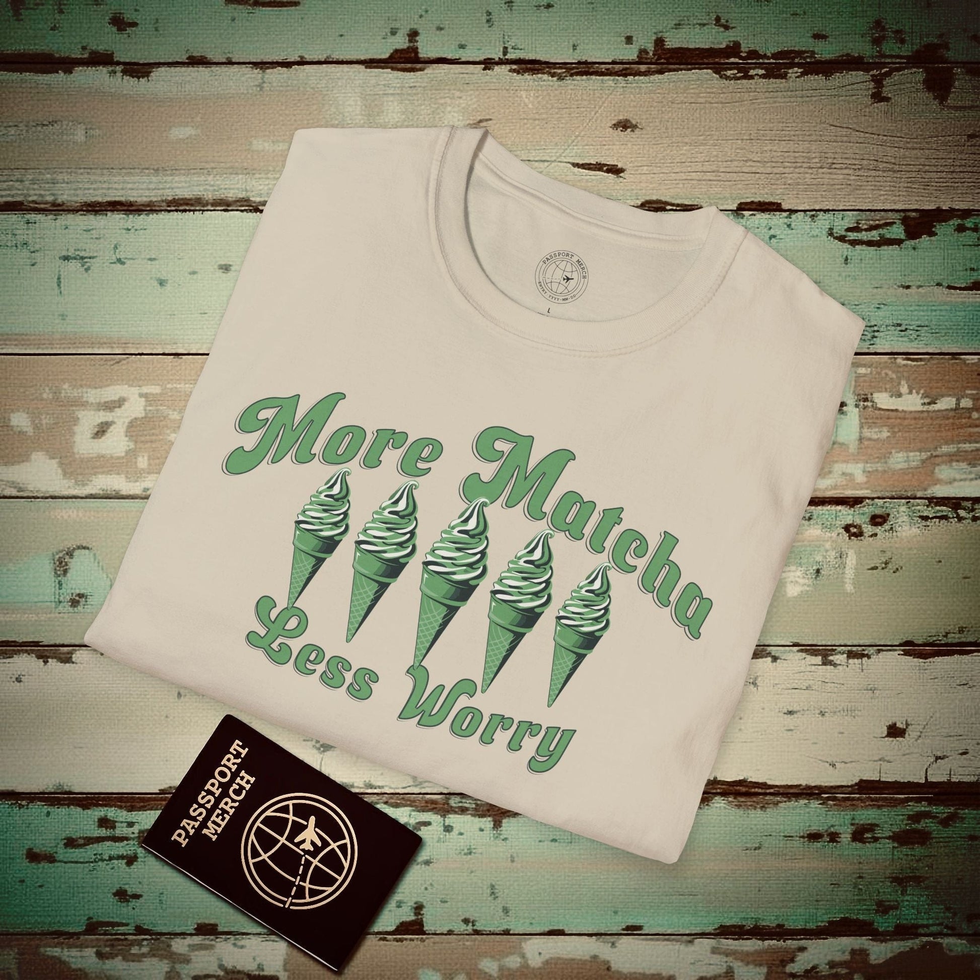 More Matcha Less Worry, Japan T-Shirt Sand / S