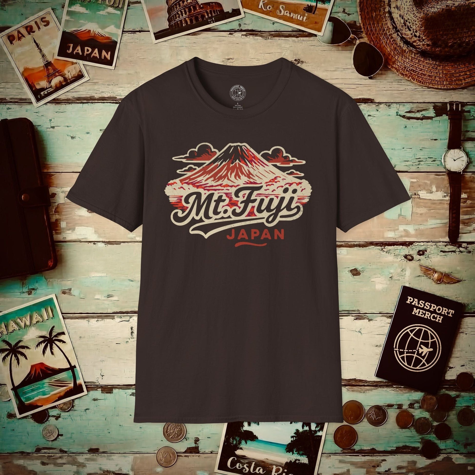Mount Fuji, Japan - 80's Vintage T-Shirt Dark Chocolate / S