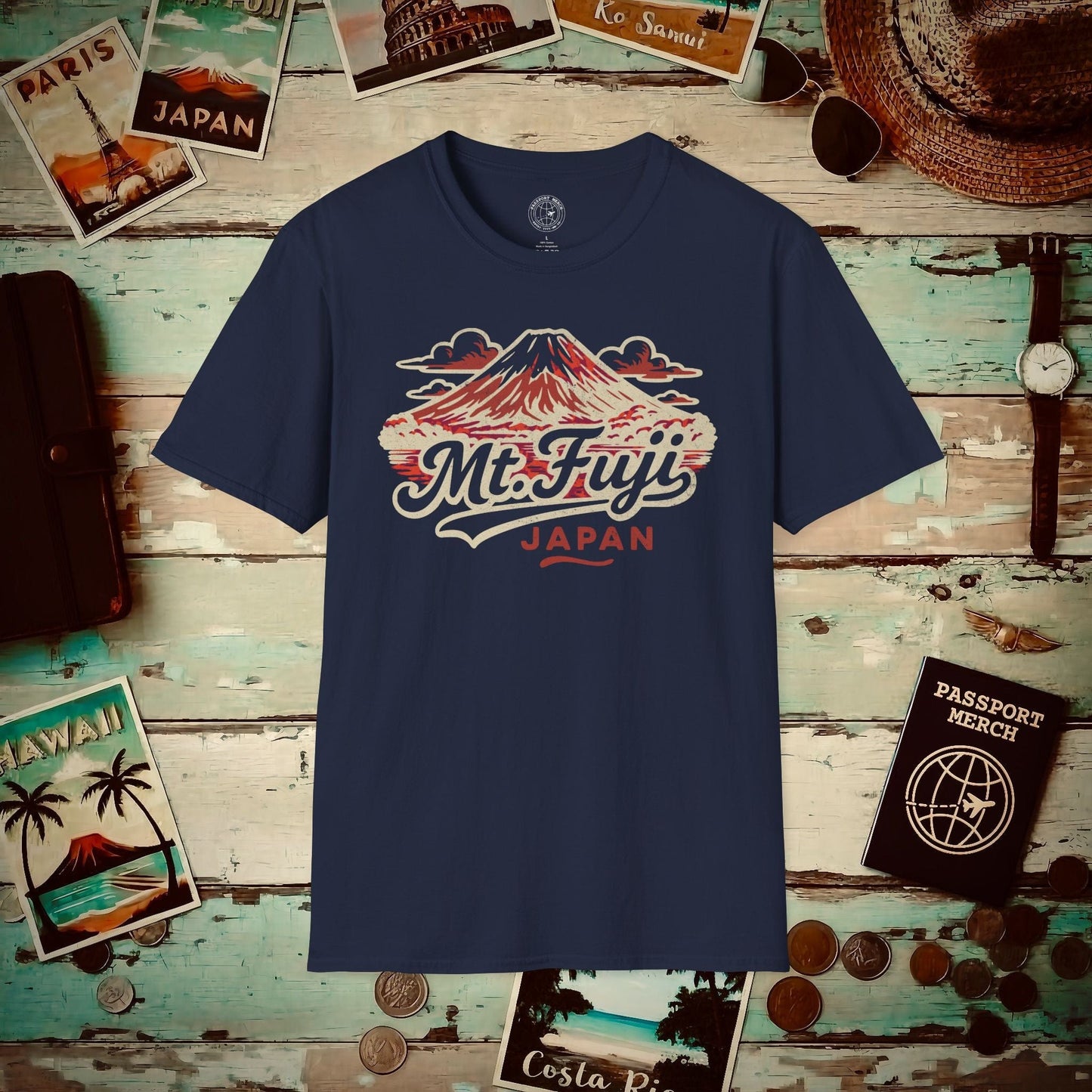 Mount Fuji, Japan - 80's Vintage T-Shirt Navy / S