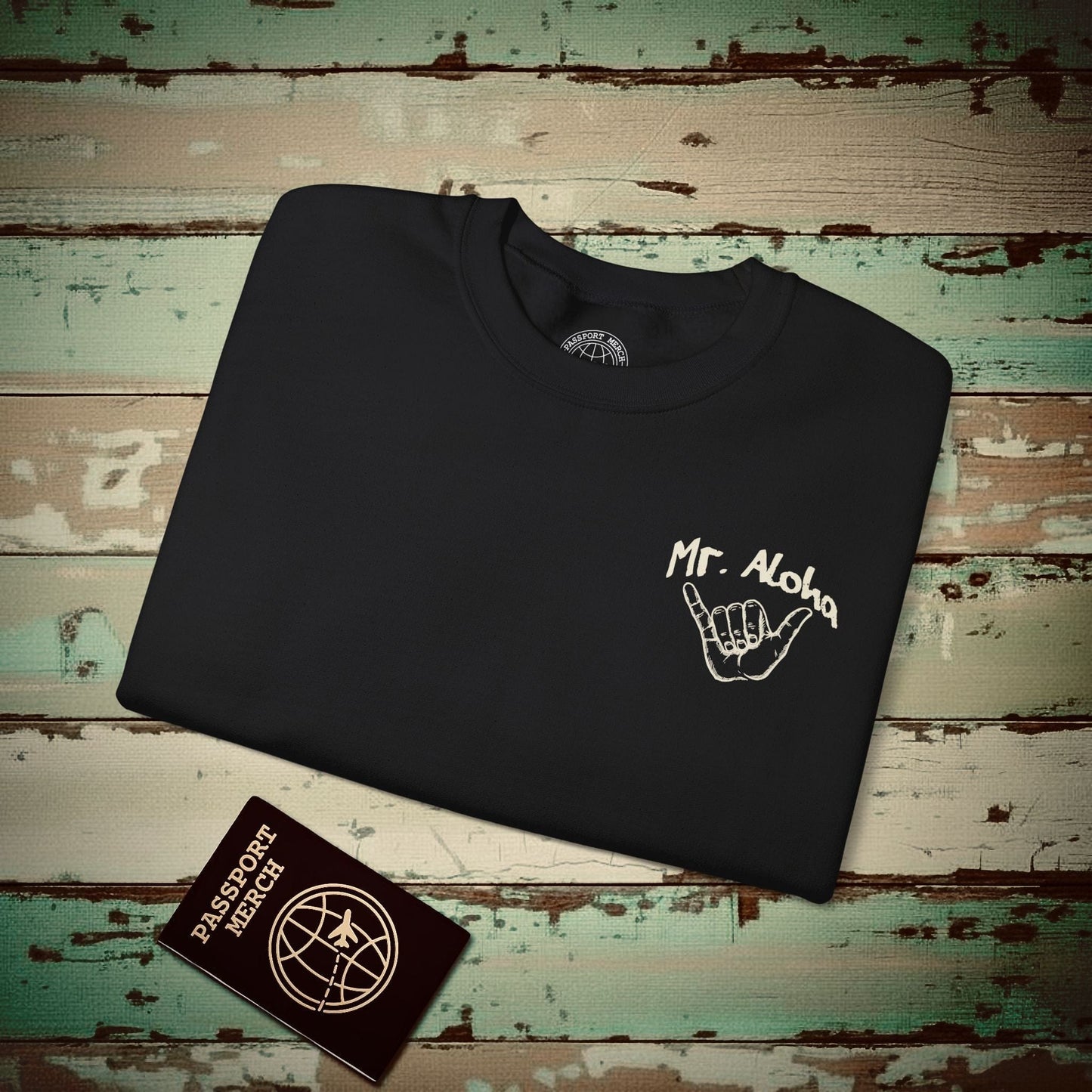 Mr. Aloha Shaka, Hawaii Crewneck Black / S