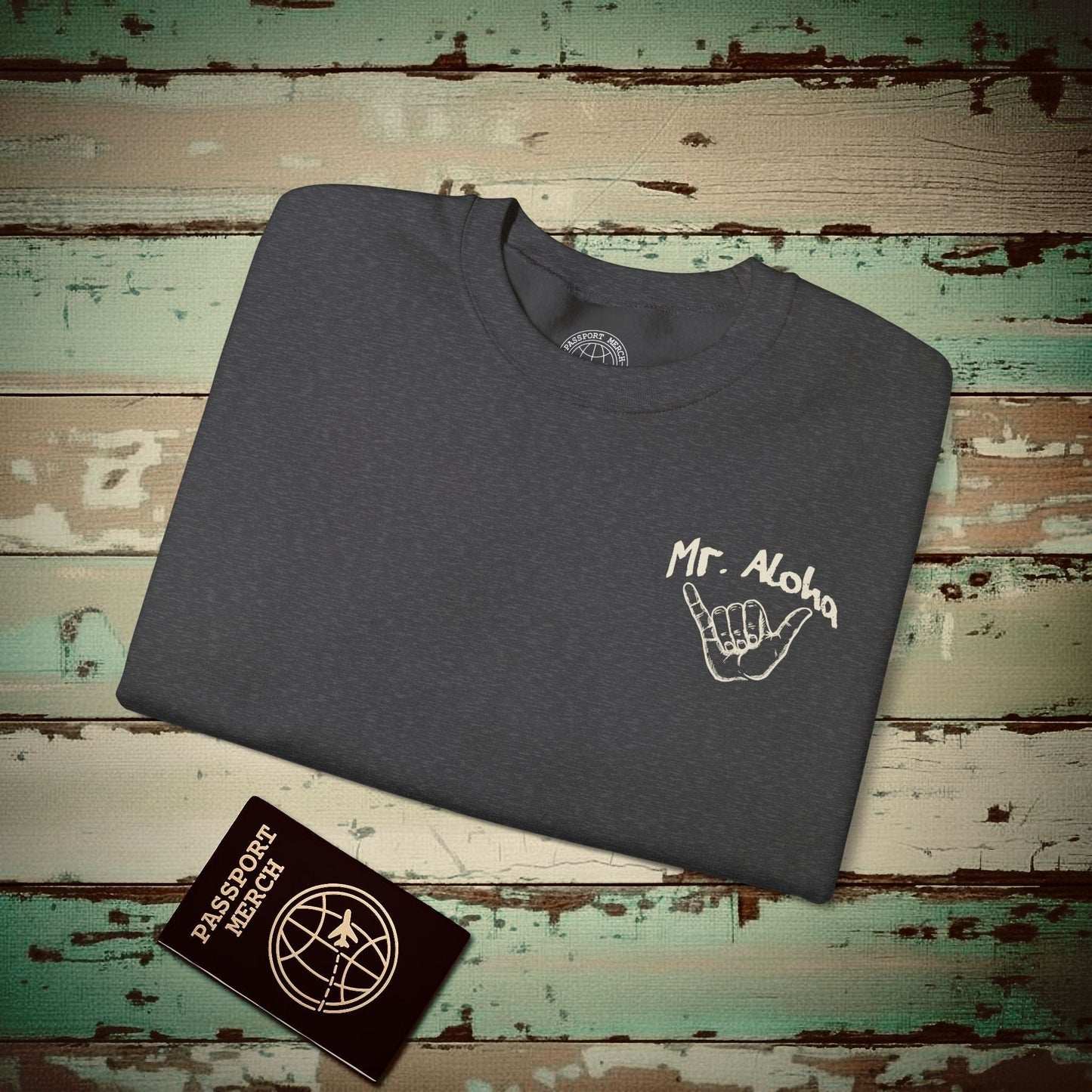 Mr. Aloha Shaka, Hawaii Crewneck Dark Heather / S
