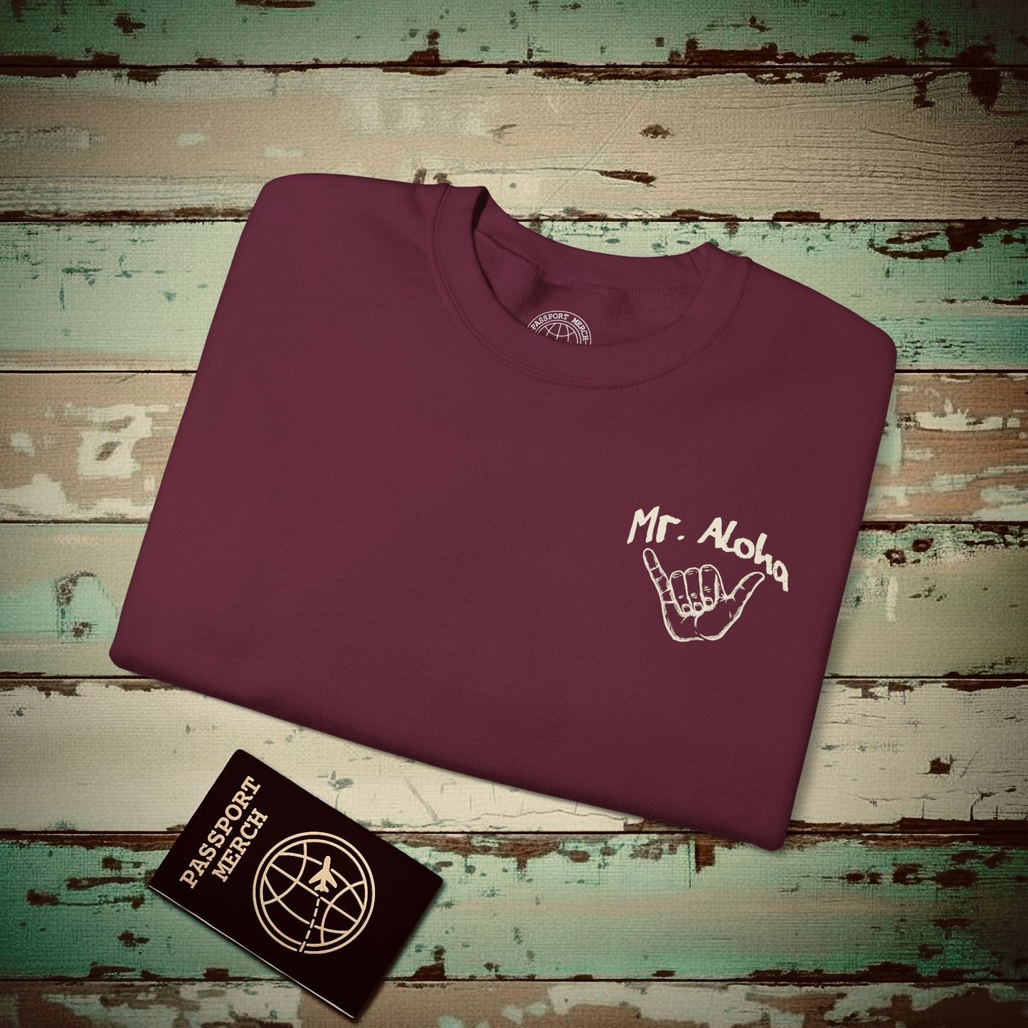 Mr. Aloha Shaka, Hawaii Crewneck Maroon / S