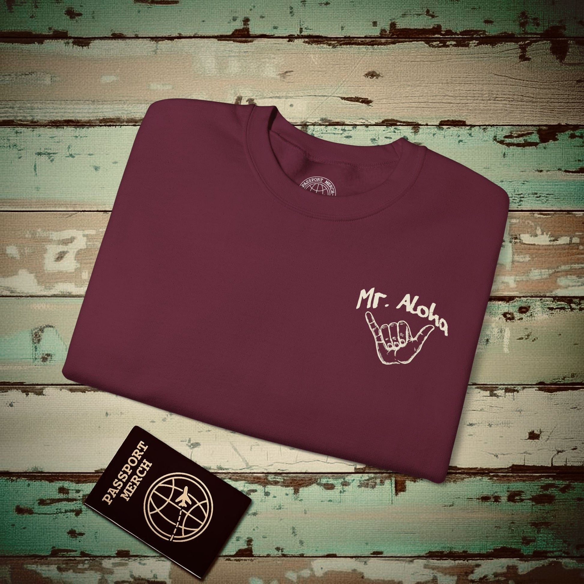 Mr. Aloha Shaka, Hawaii Crewneck Maroon / S
